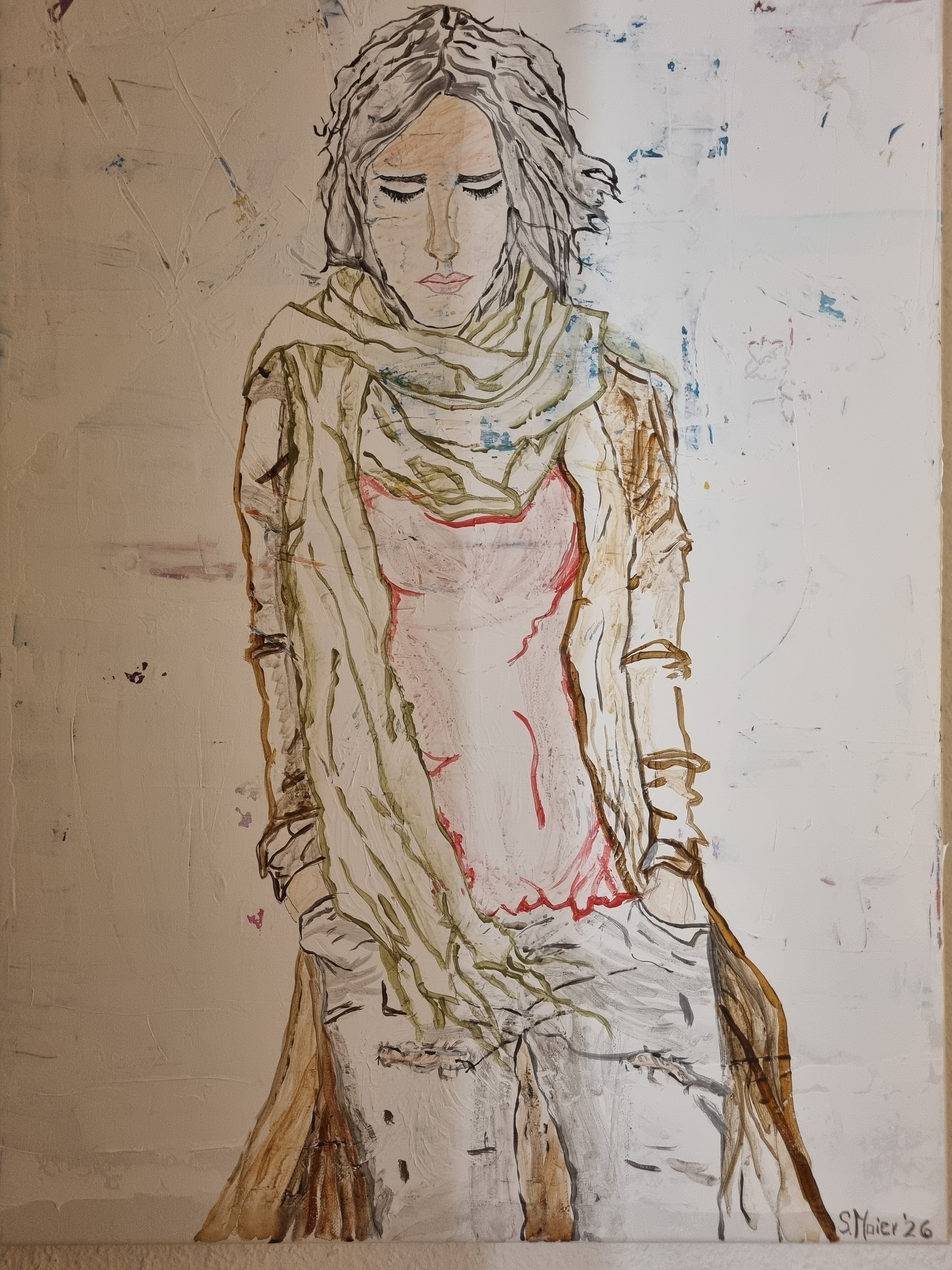 Frau mit Schal